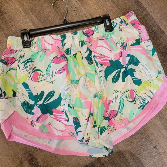 Athletic Works Pink and Yellow Tropical Print Shorts - Picture 3 of 8